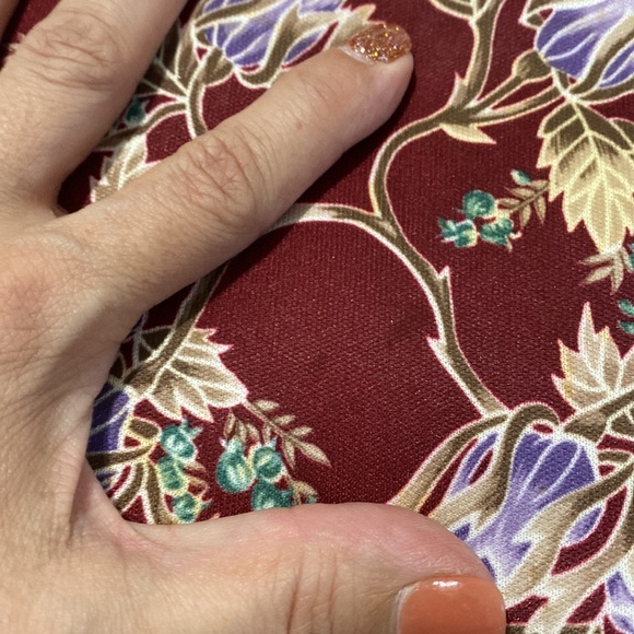 Vintage 70s Mod Fall Floral Dagger Collar Triangle Pull Zipper Front Dress - Picture 8 of 13